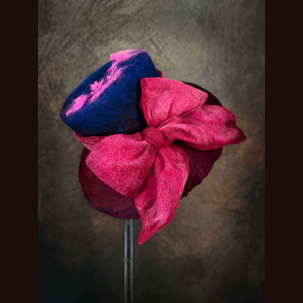 OOAK Handmade wool Felted hat 23.5” medium