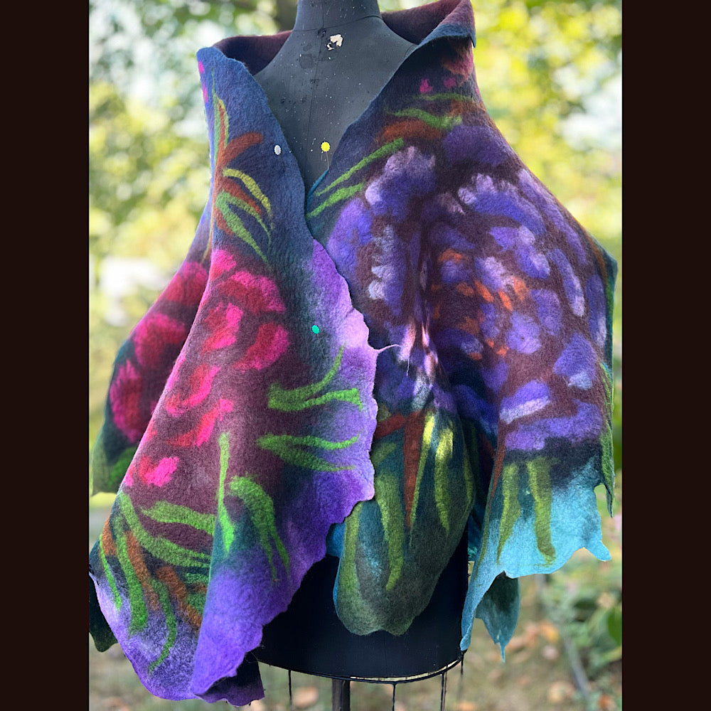Handmade Felted Wool Scarf 74” X 29”
