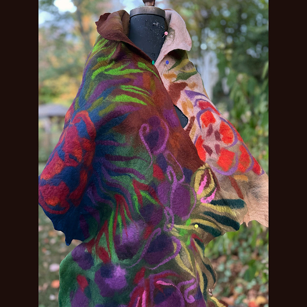 Handmade Felted Wool Scarf 80” X 22”