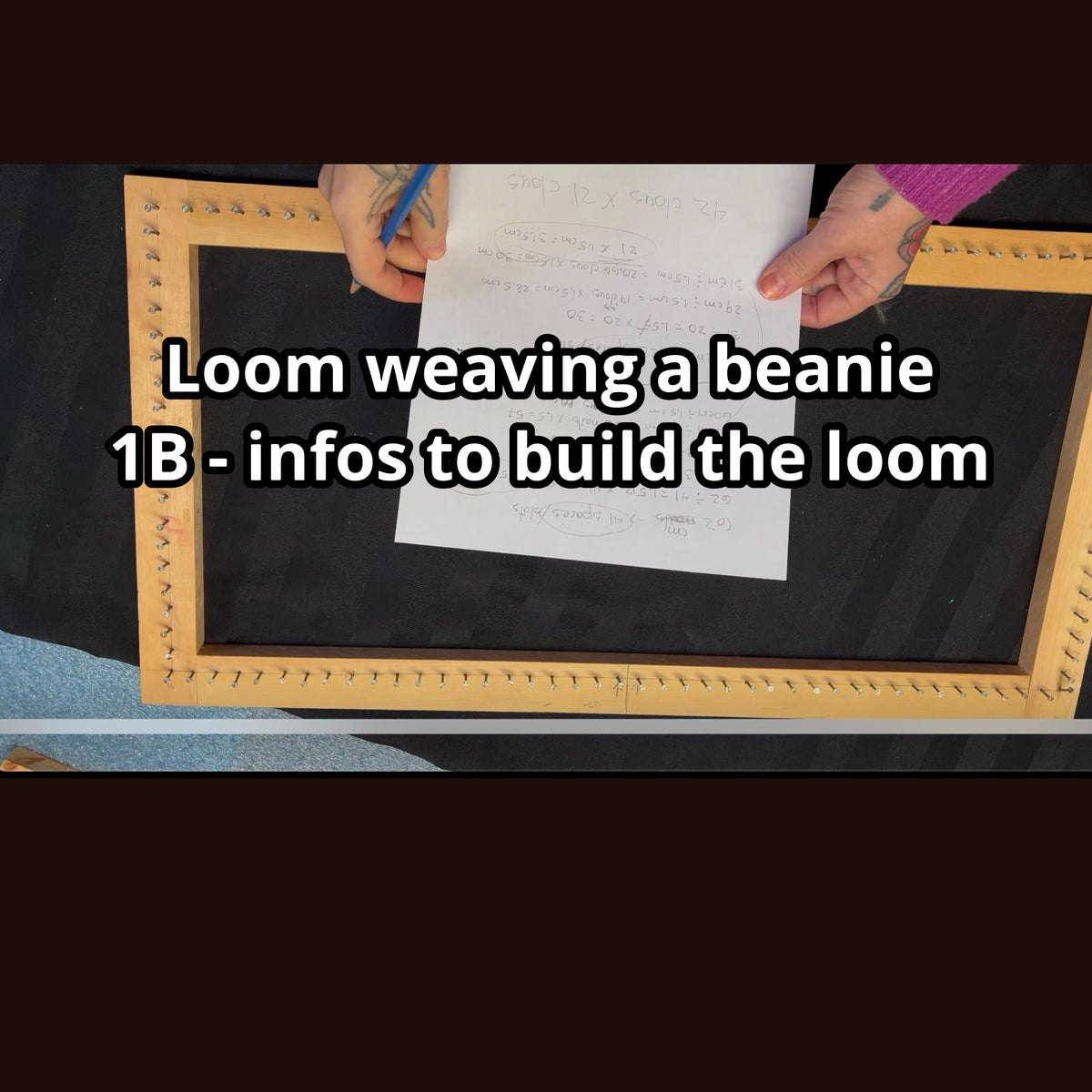 Loom weaving a beanie video class english with french subtitles