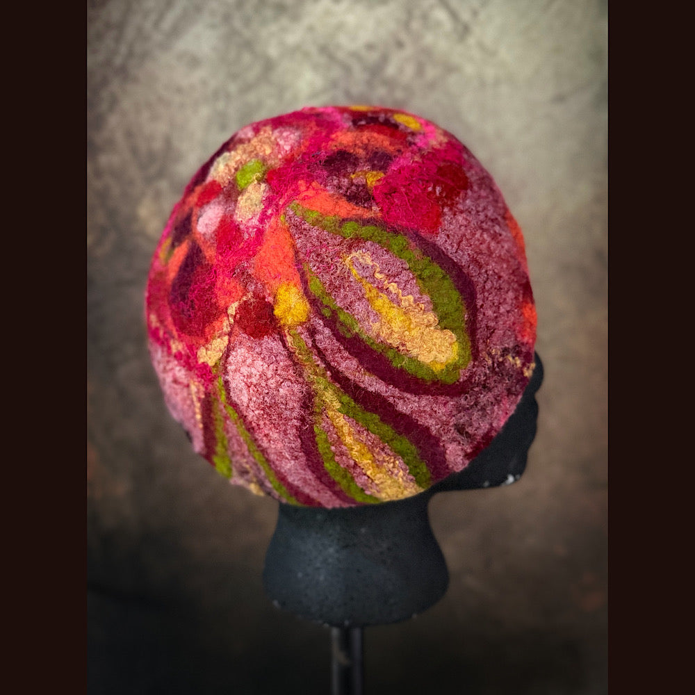 OOAK Handmade wool Felted hat 22” small