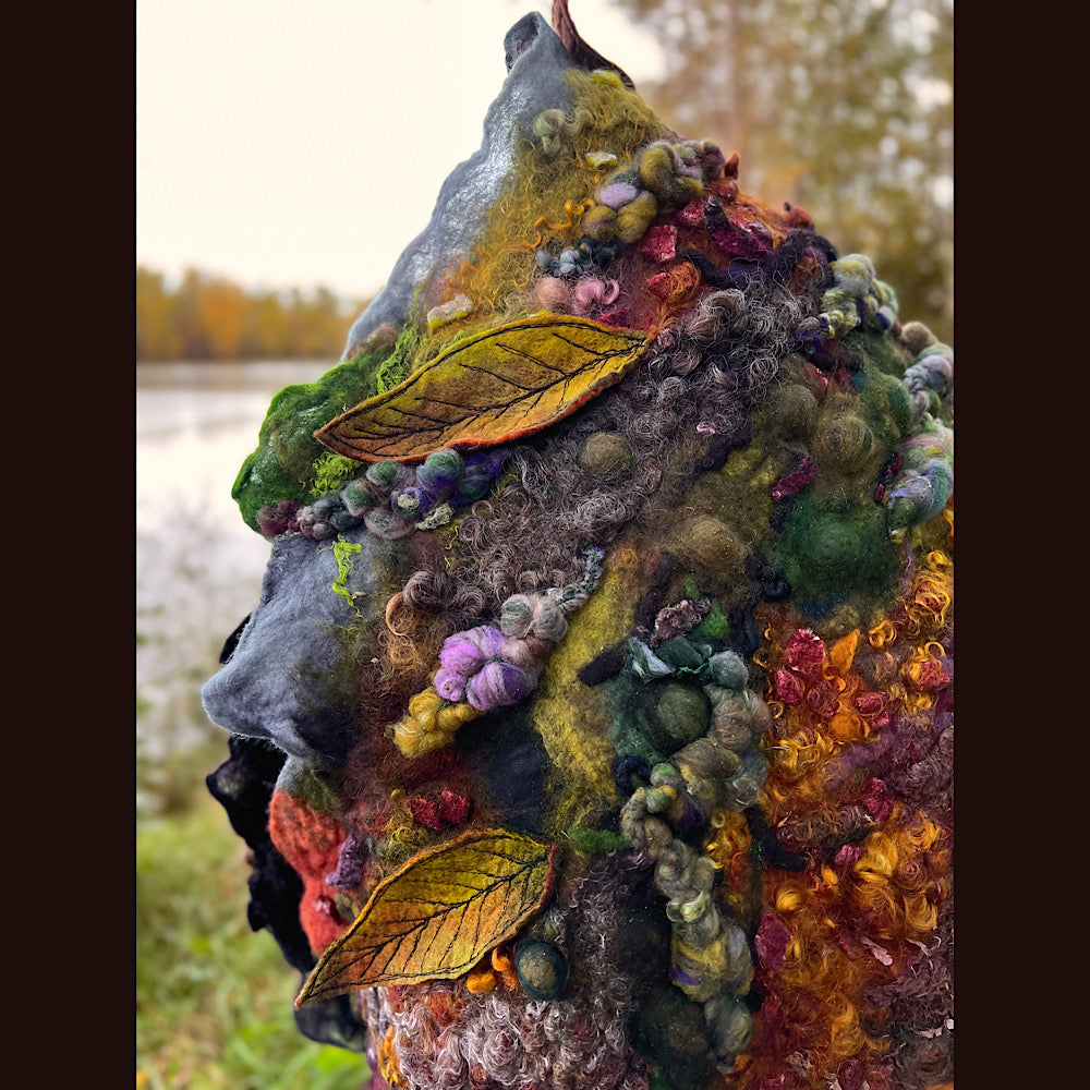 Appalachian trail felted shawl 56” X 22”