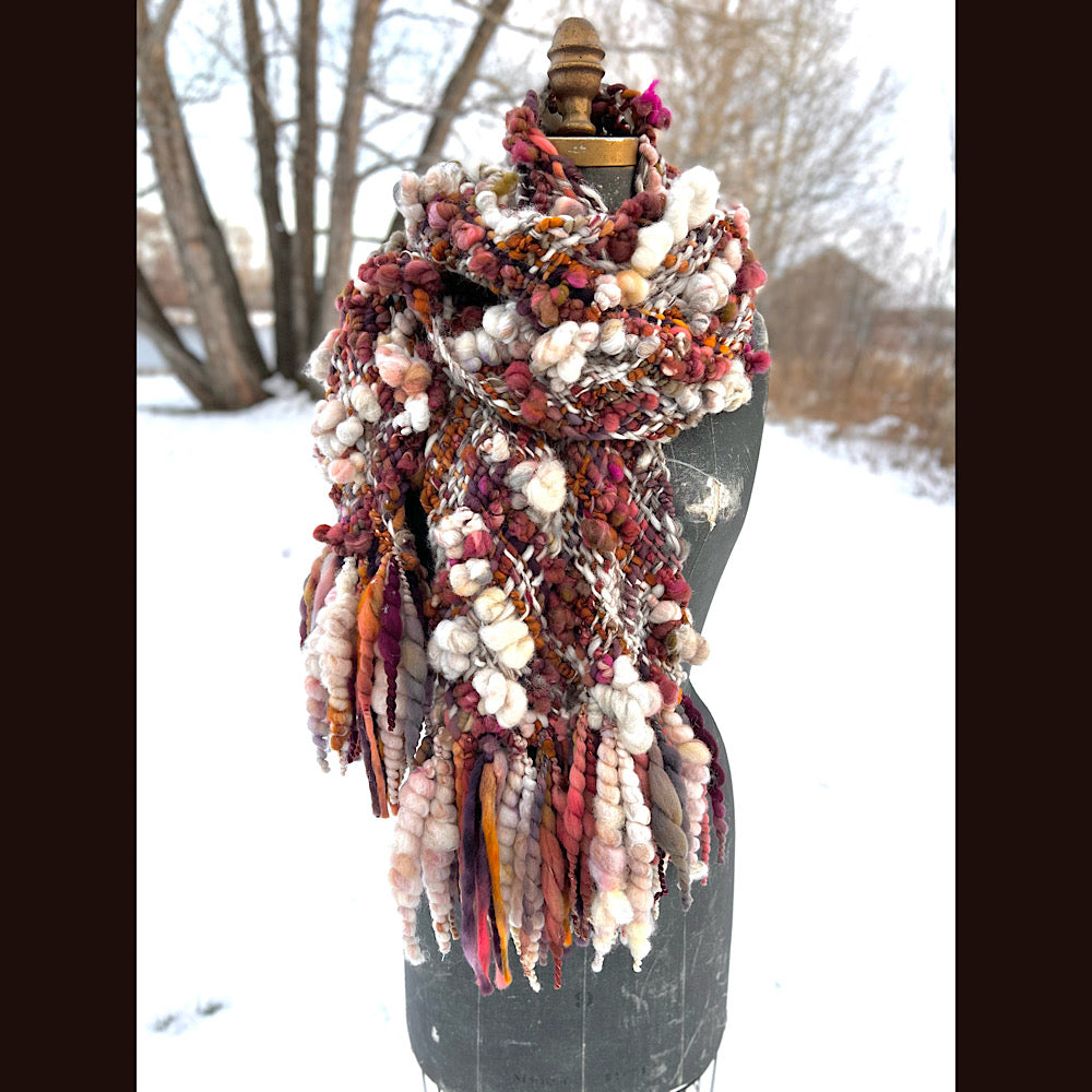 Sucre à la crème (cream and sugar) - Woven scarf- 66” X 10”