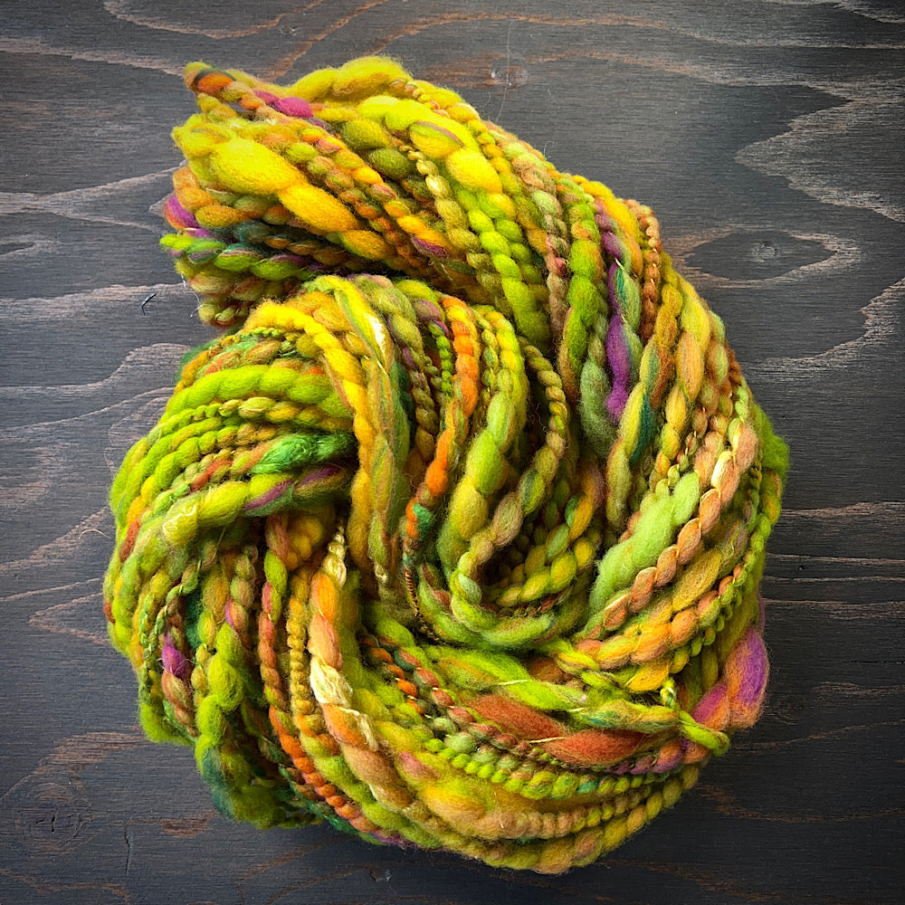 Bulky hand spun spiral for knitters 2 oz 36 yards