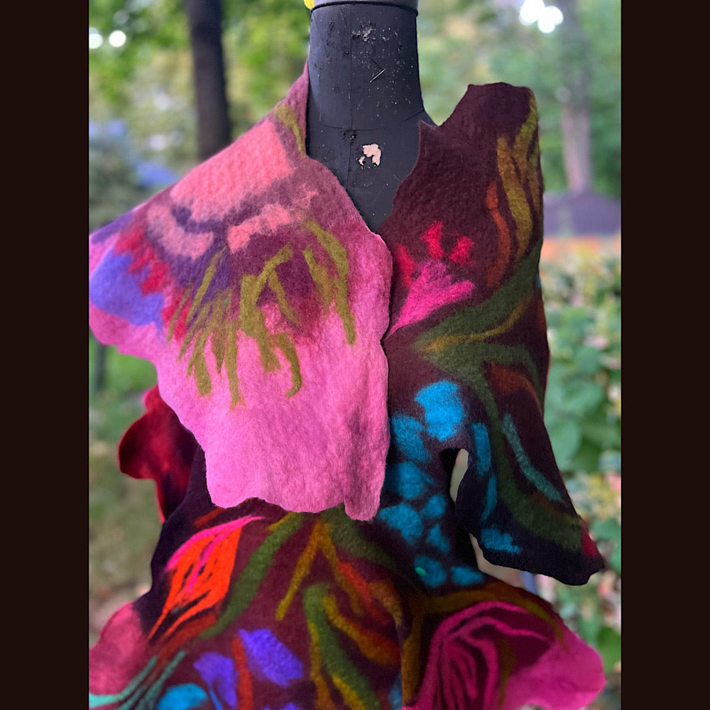 Felted Wool Scarf 70” X 26”