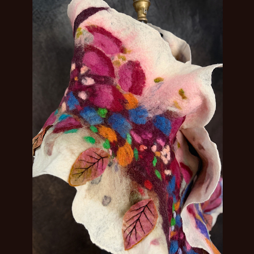 OOAK Handmade wool Felted Scarf 82” X 17”