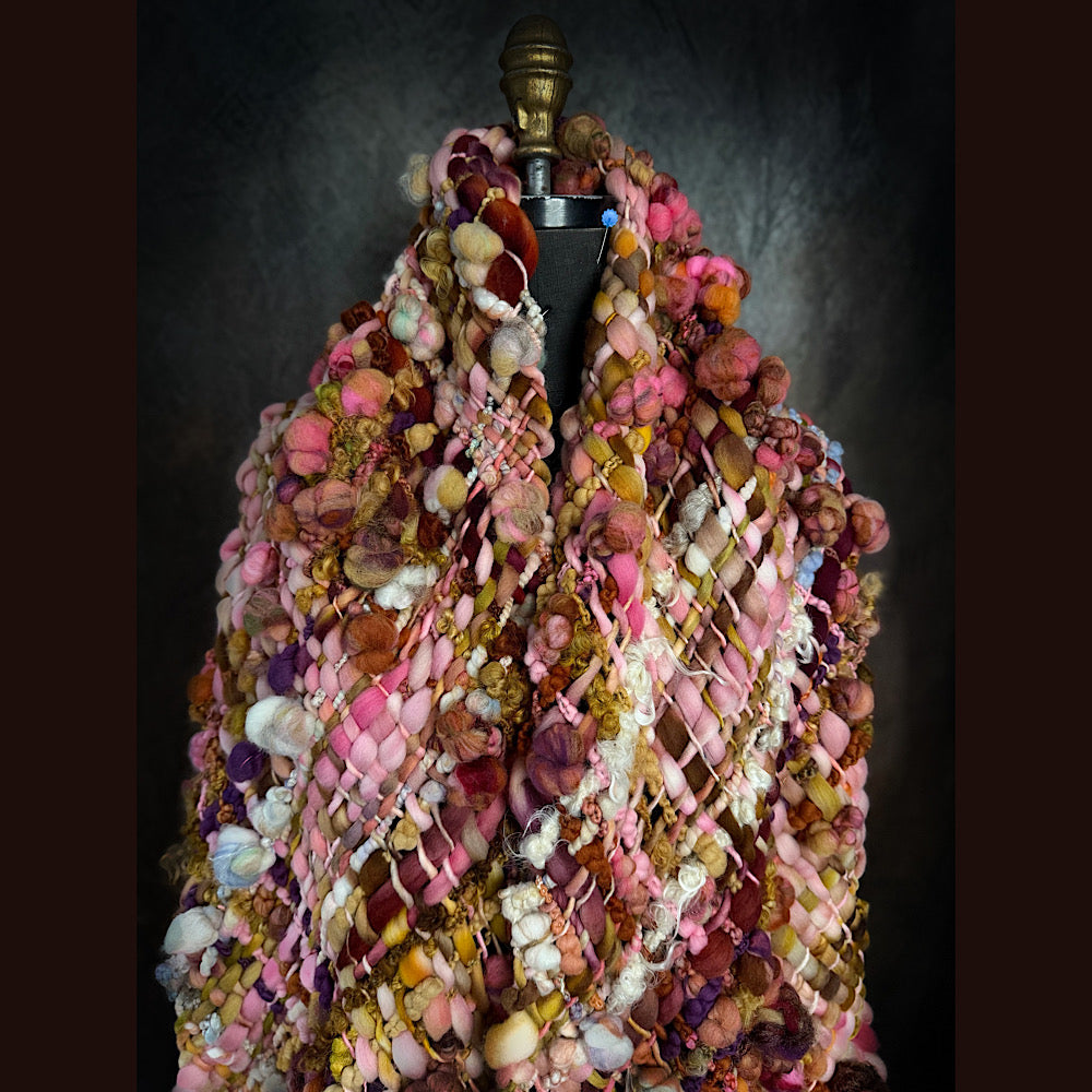 Handmade wool Woven Scarf 84”X 11”