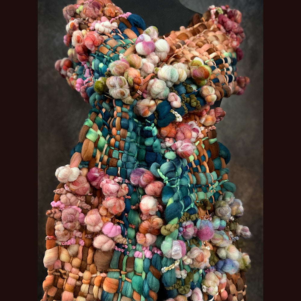 OOAK Handmade wool Woven Scarf 100” X 8”