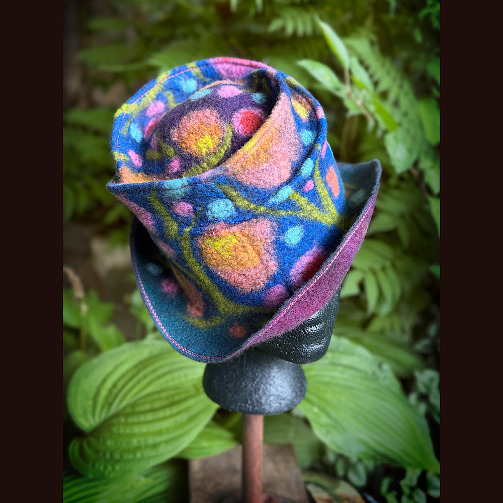 OOAK Handmade wool Felted hat 22” small