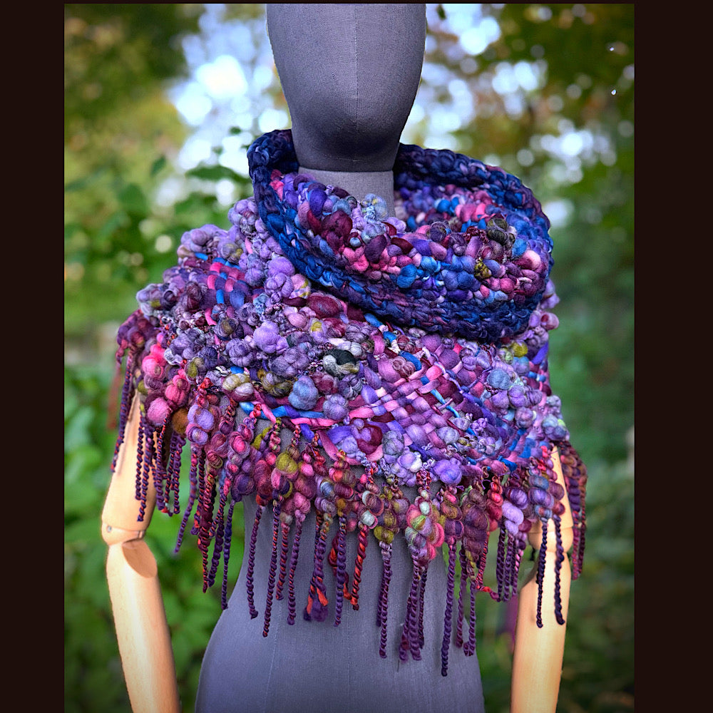 OOAK Hand woven wool handmade Scarf shawlette Small size
