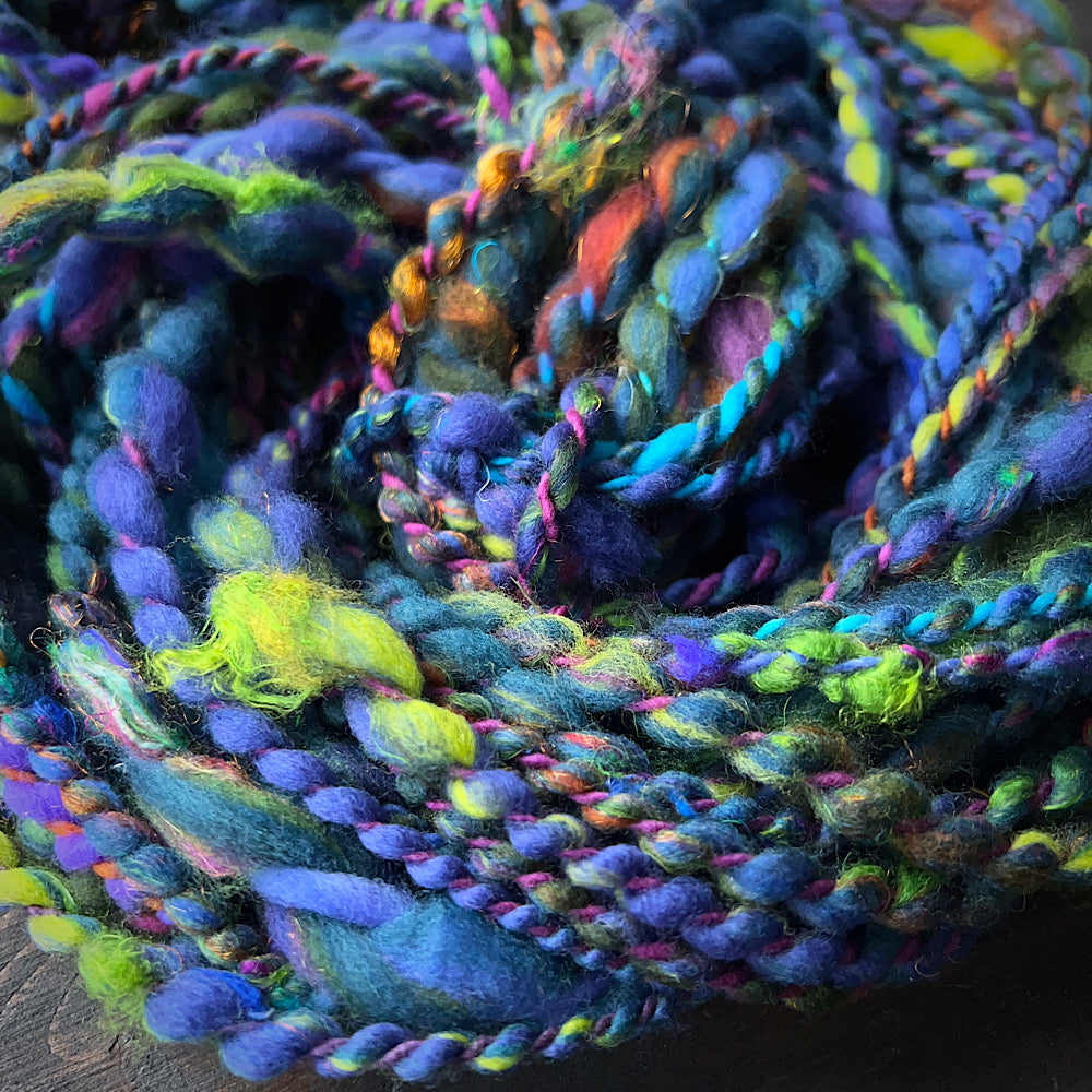Bulky hand spun spiral for knitters 1.6 oz 20 yards