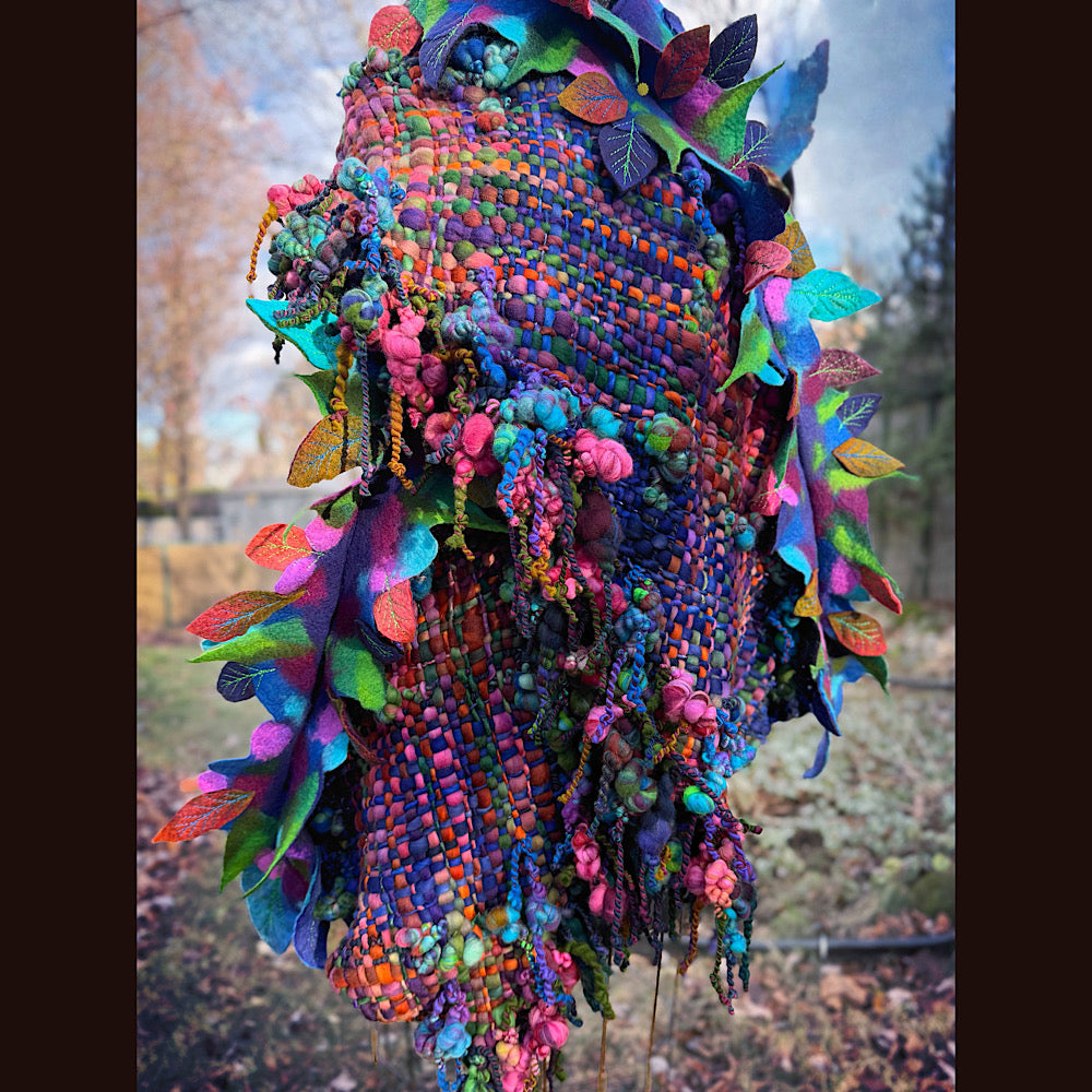 Handmade wool Felted Scarf 88”X 18”