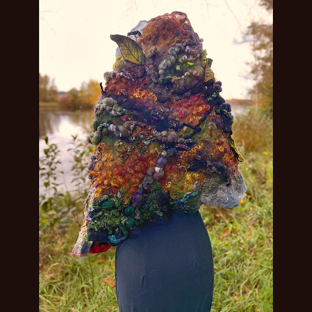 Appalachian trail felted shawl 56” X 22”