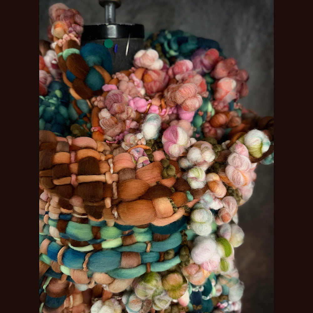 OOAK Handmade wool Woven Scarf 100” X 8”