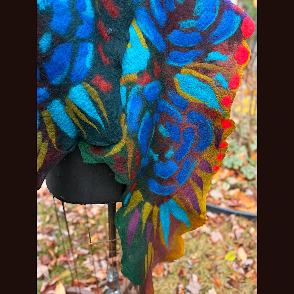 Handmade wool Felted Scarf 92” X 16”