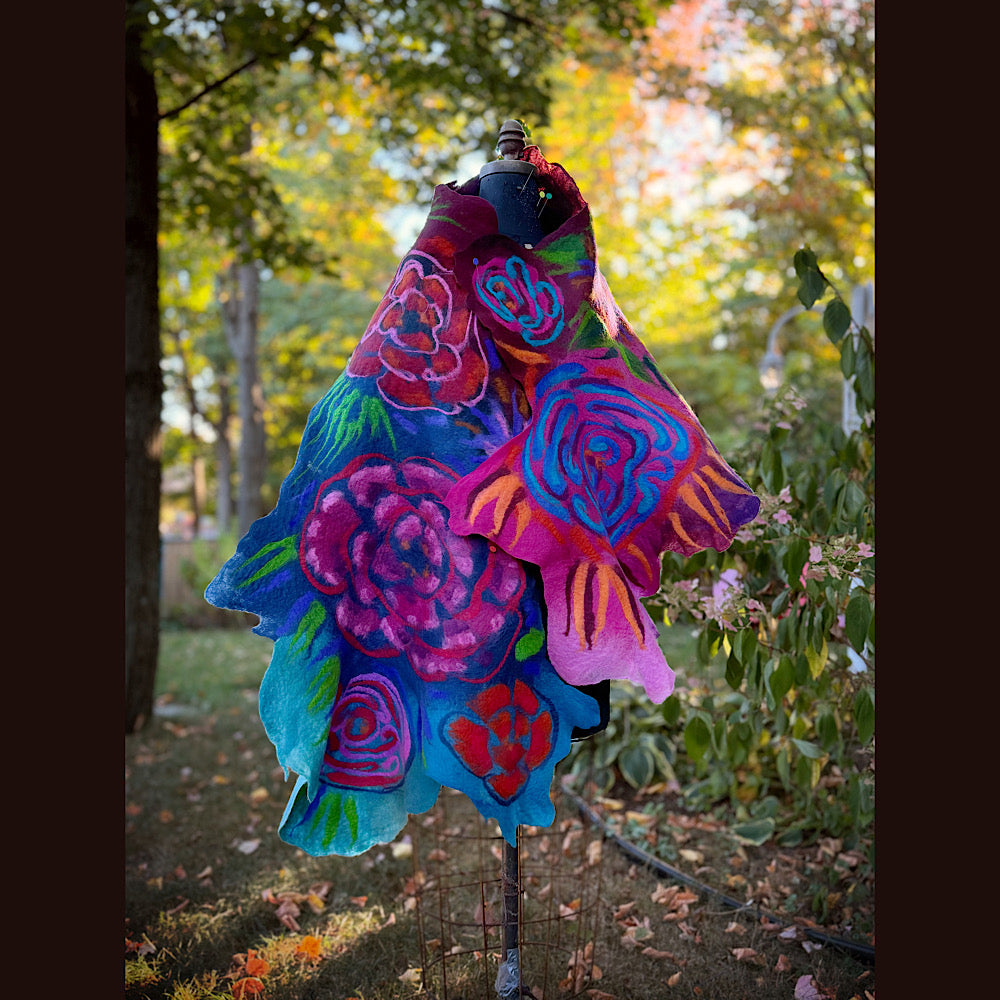 Handmade Felted Wool Scarf 82” X 25”