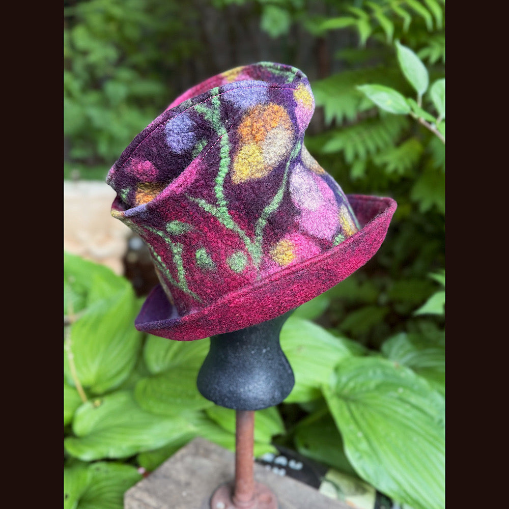 OOAK Handmade wool Felted hat 22” small