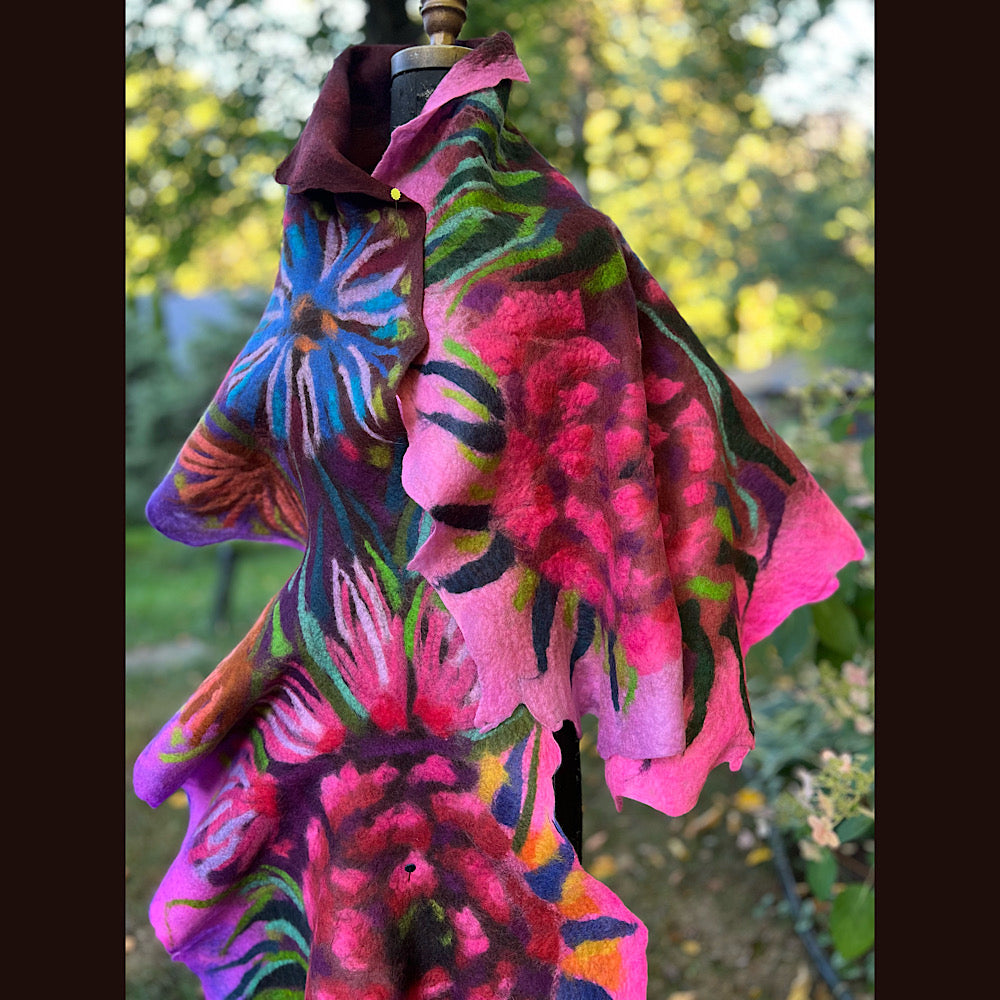 Handmade Felted wool Scarf 82” X 24”