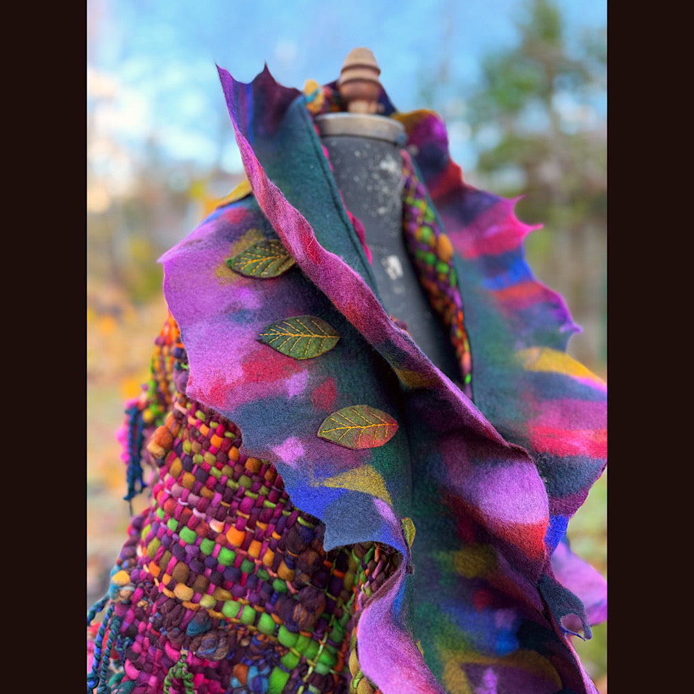 Handmade wool Felted Scarf 90” X 16”