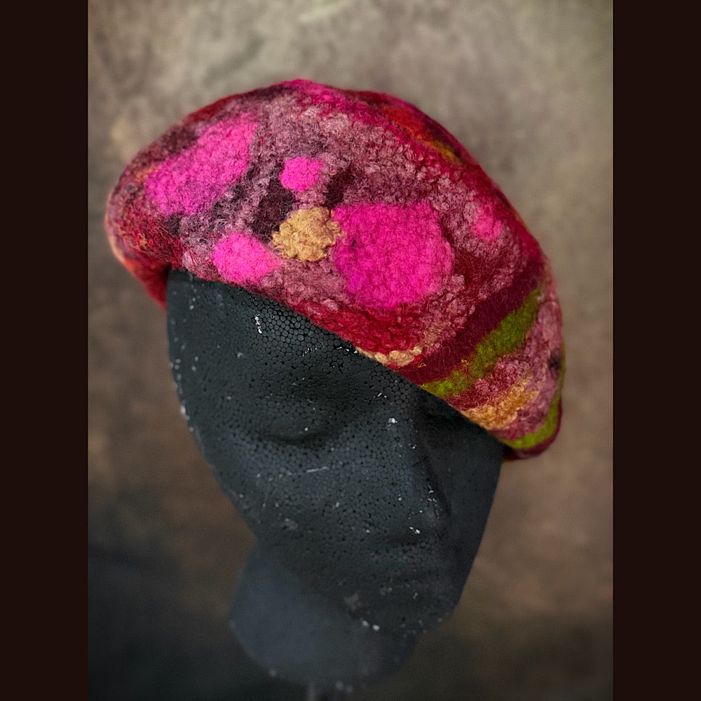 OOAK Handmade wool Felted hat 22” small