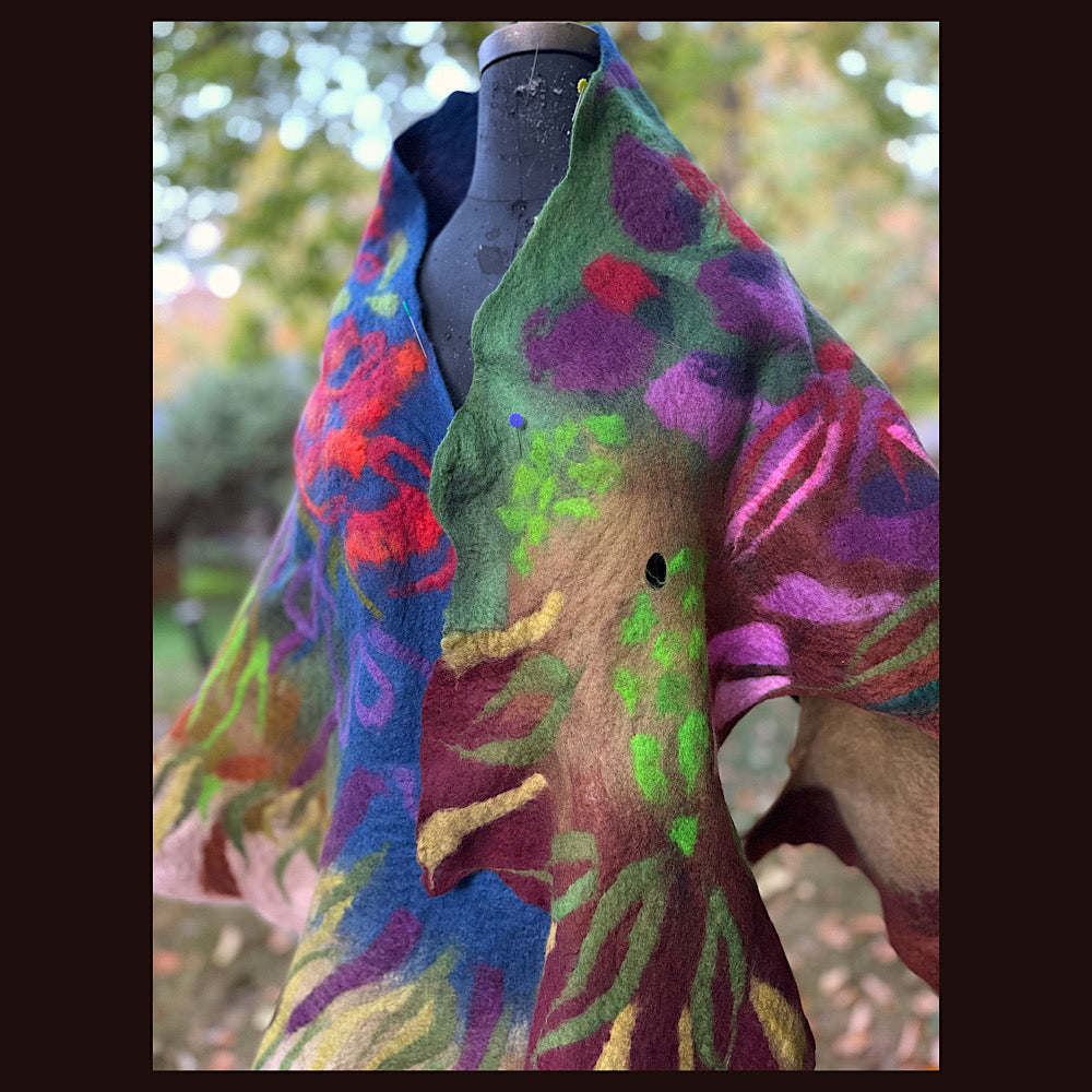 Handmade Felted Wool Scarf 80” X 22”
