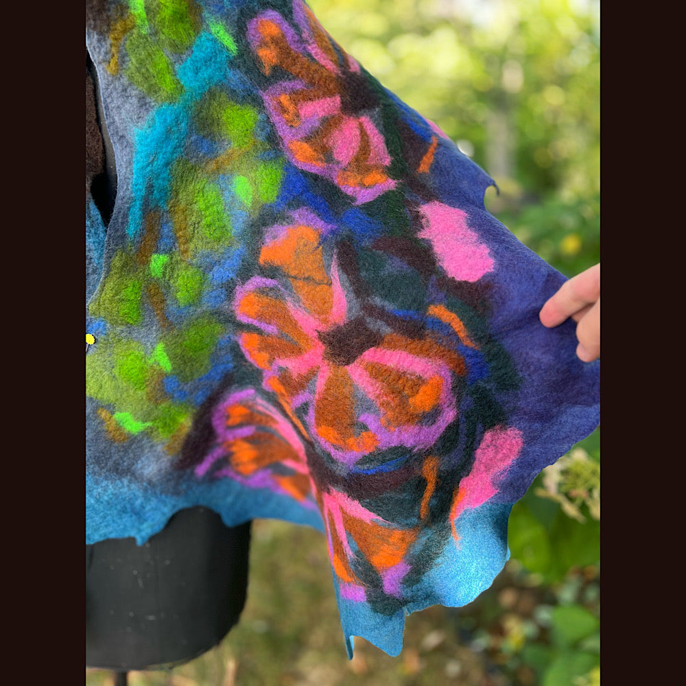 Felted Wool Scarf 70” X 23”