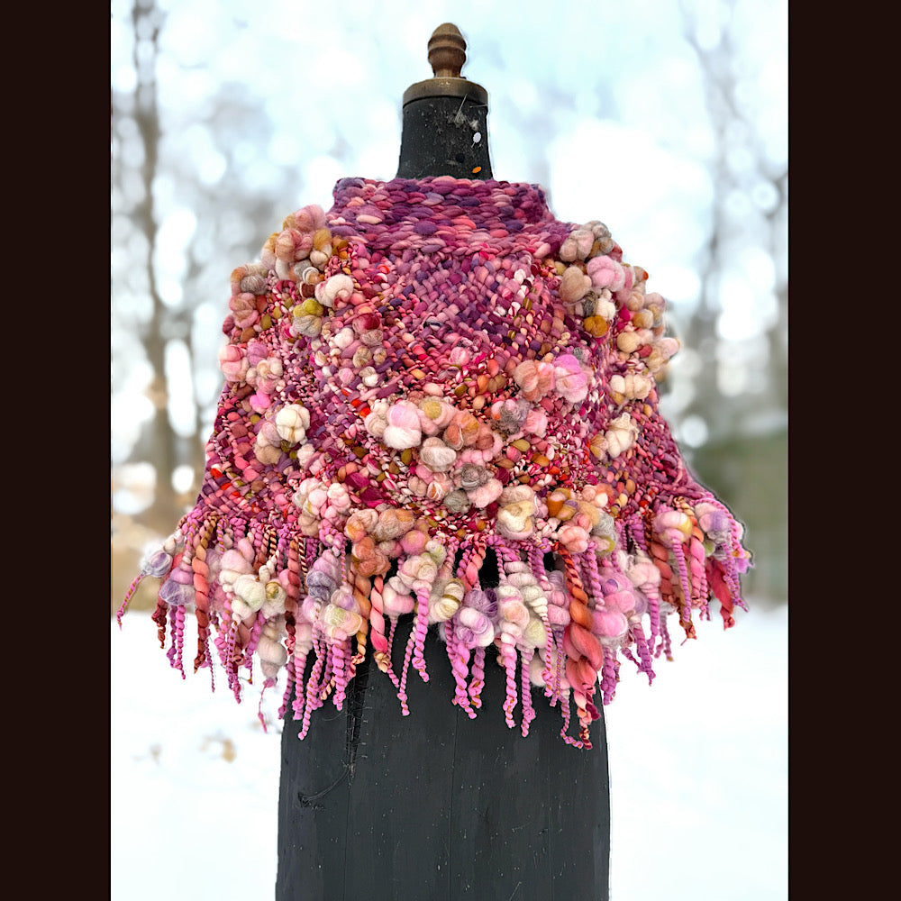 Handmade wool Woven Scarf shawlette 26”X  20” larger size