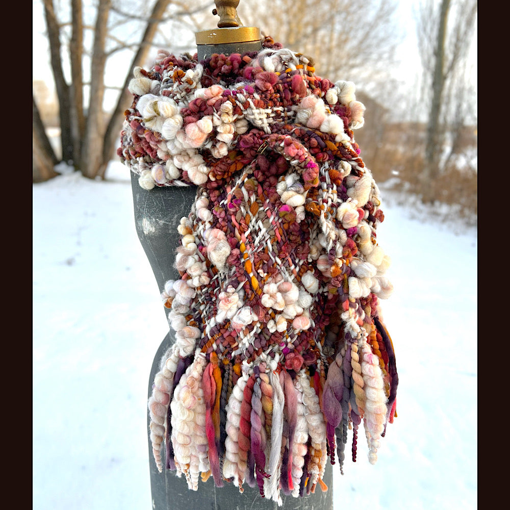 Sucre à la crème (cream and sugar) - Woven scarf- 66” X 10”