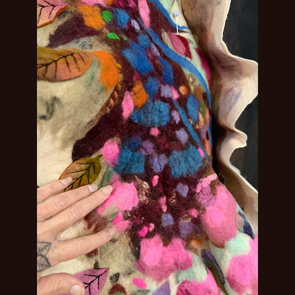 OOAK Handmade wool Felted Scarf 82” X 17”