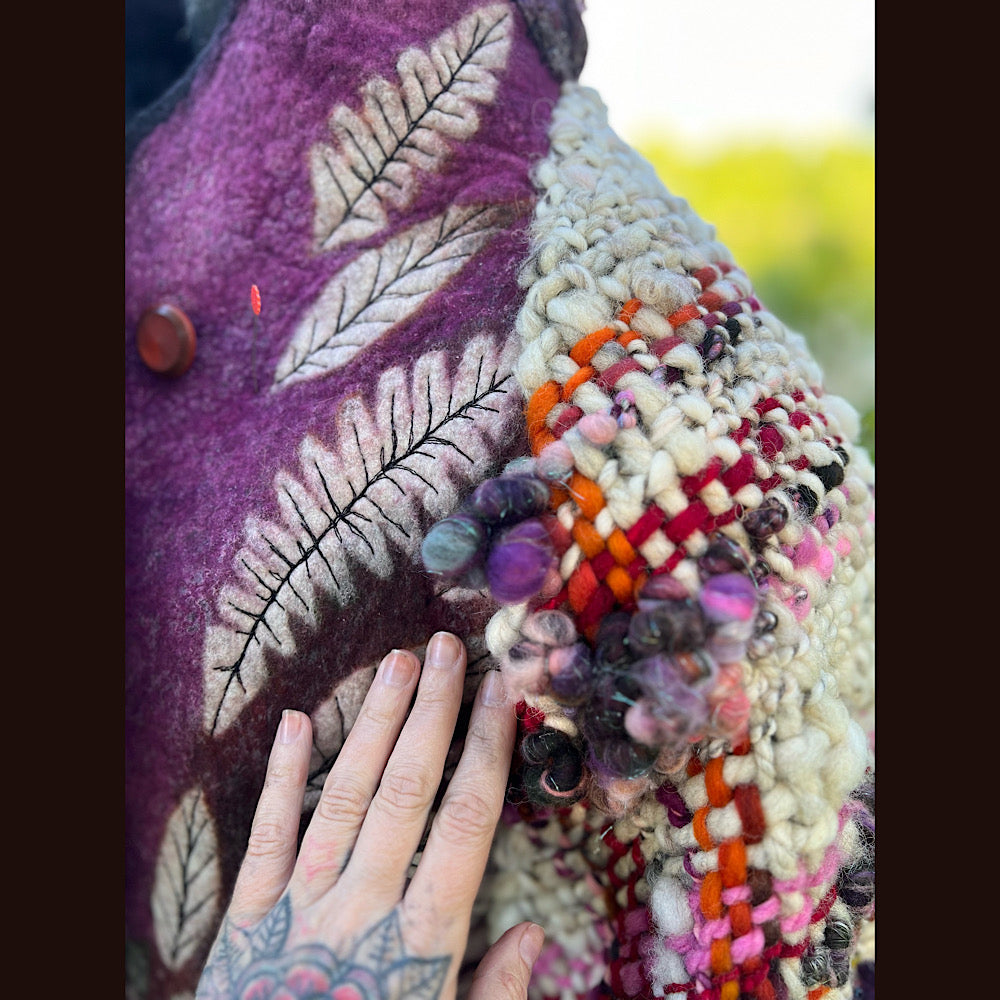 Felted adorned coat Size M-L