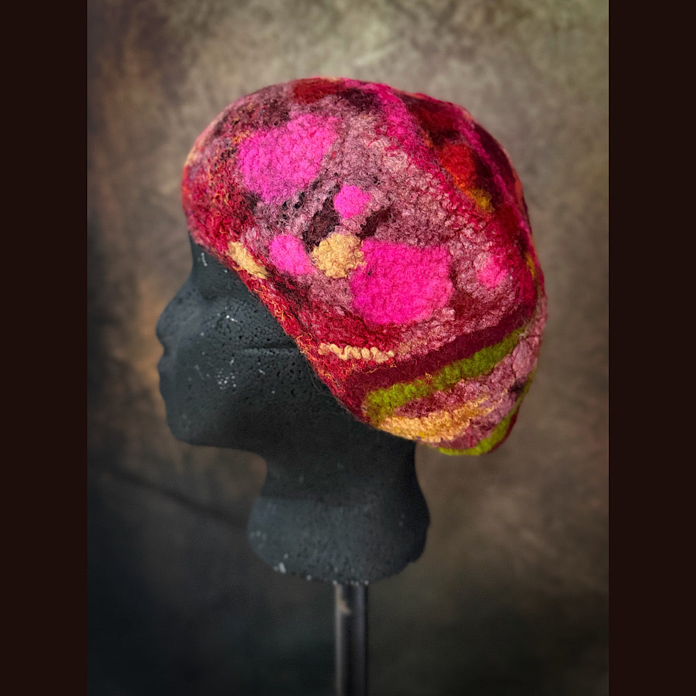 OOAK Handmade wool Felted hat 22” small