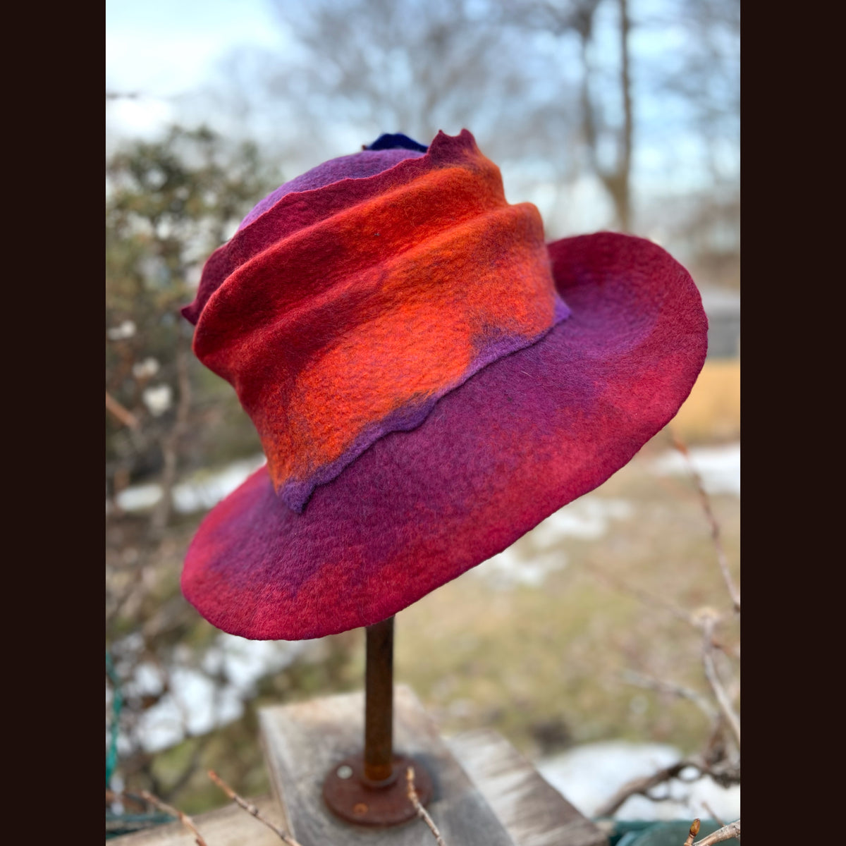 Felted hat with 24” large