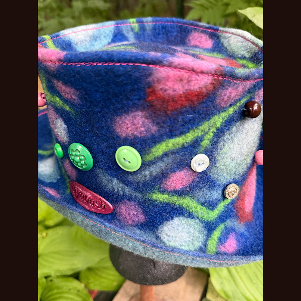 OOAK Handmade wool Felted hat 23.5” medium Silk lining