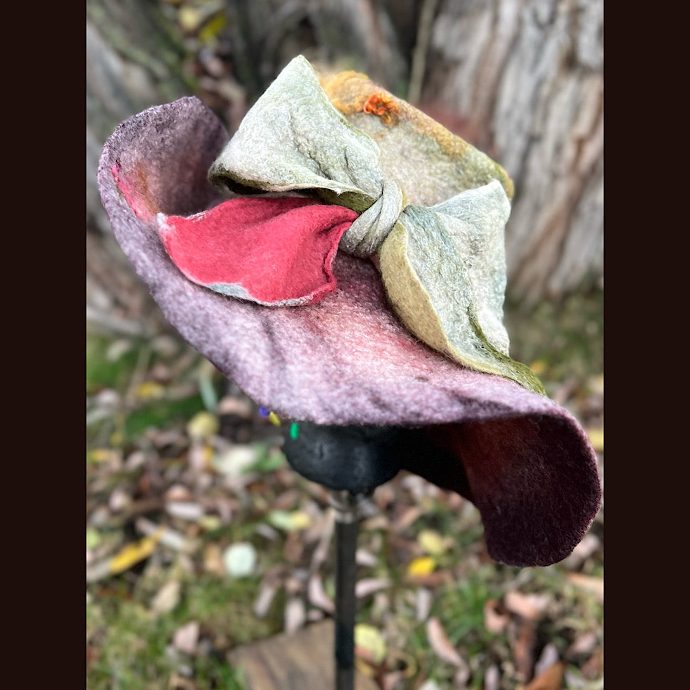 Felted top hat with bow 23” medium