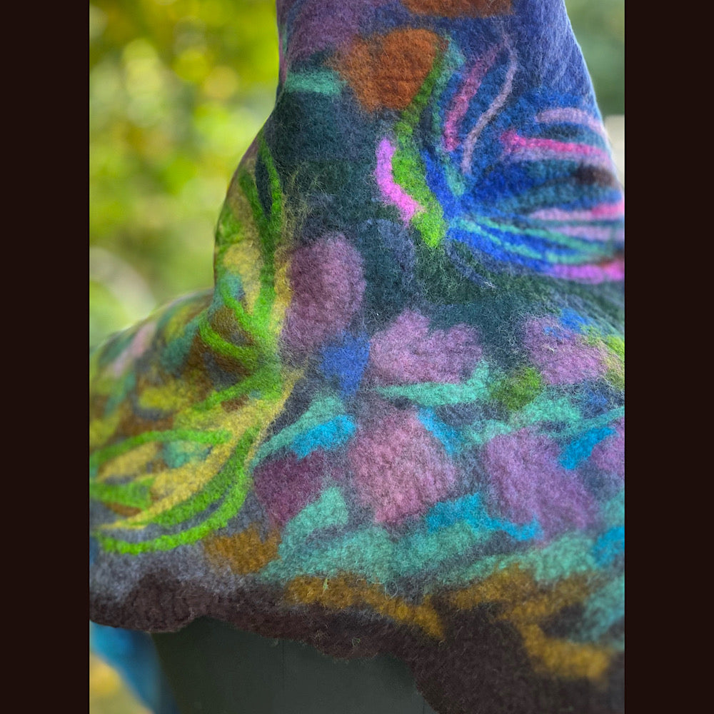 Felted Wool Scarf 70” X 23”