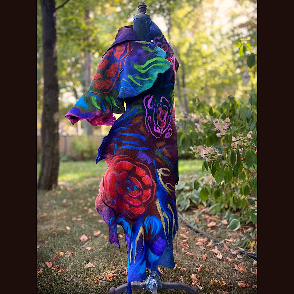 Handmade Felted Wool Scarf 82” X 29”