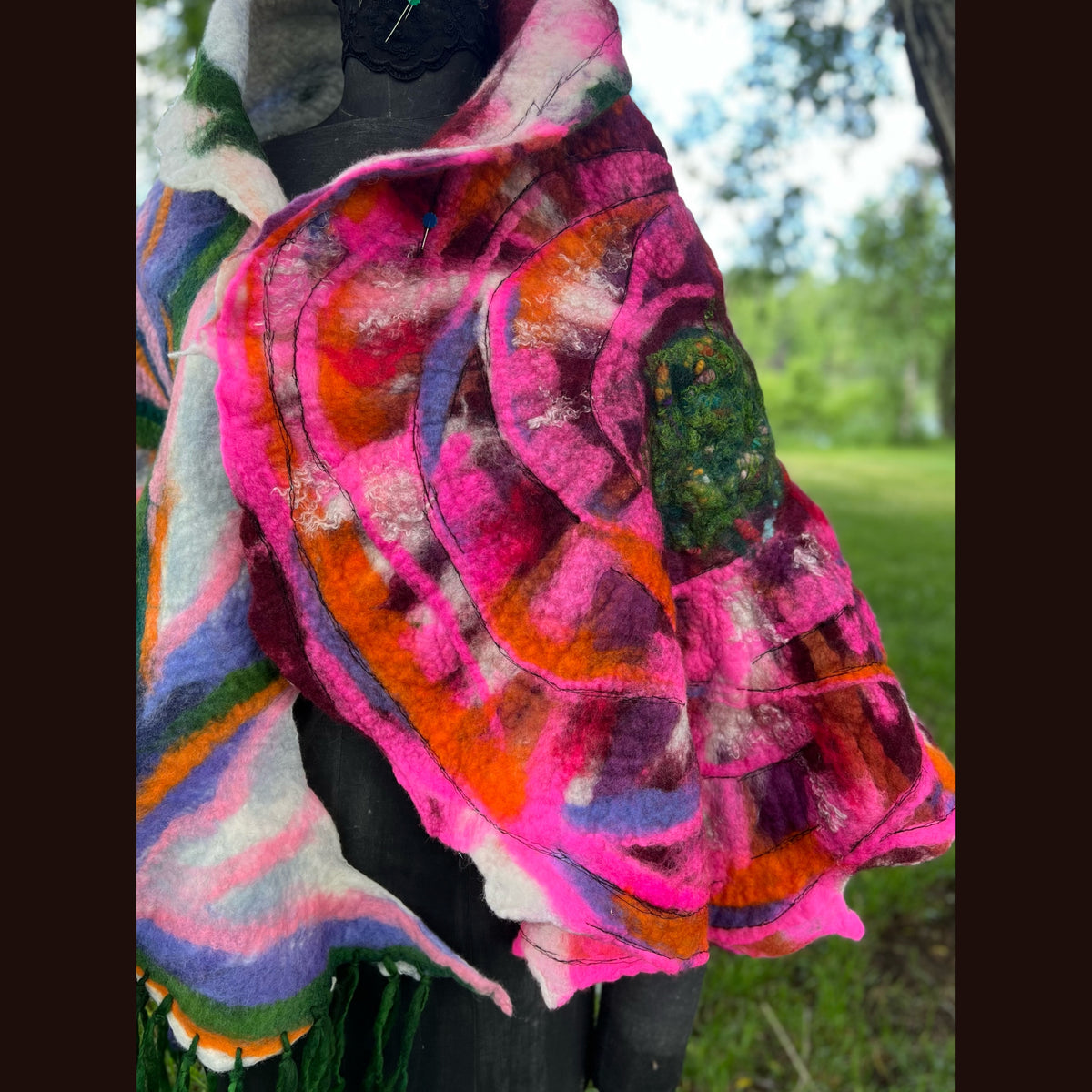 Felted Shawl 64”X 27”