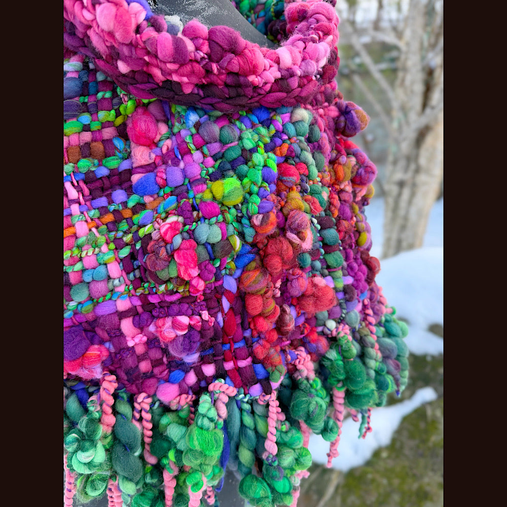 Handmade wool Woven Scarf shawlette