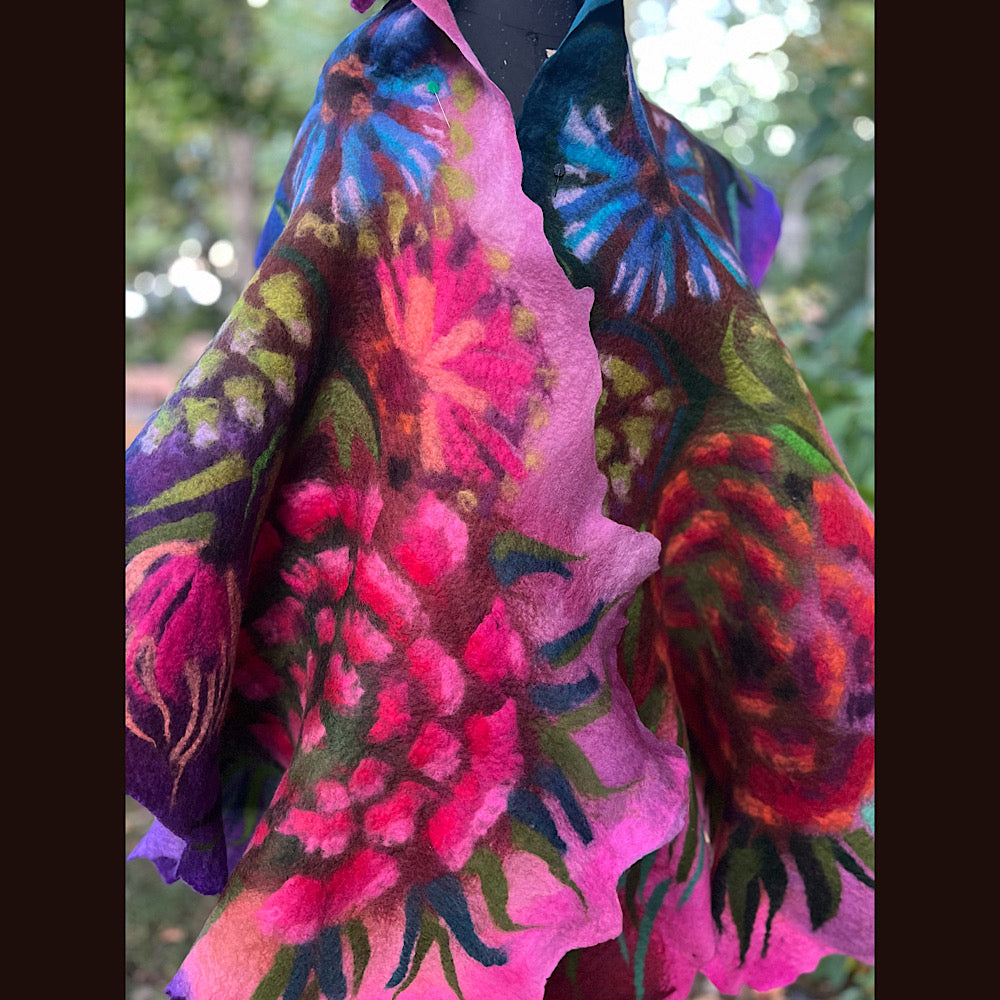 Handmade Felted wool Scarf 86” X 26”