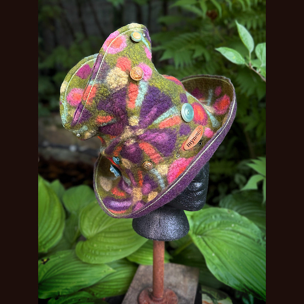 OOAK Handmade wool Felted hat 22” small