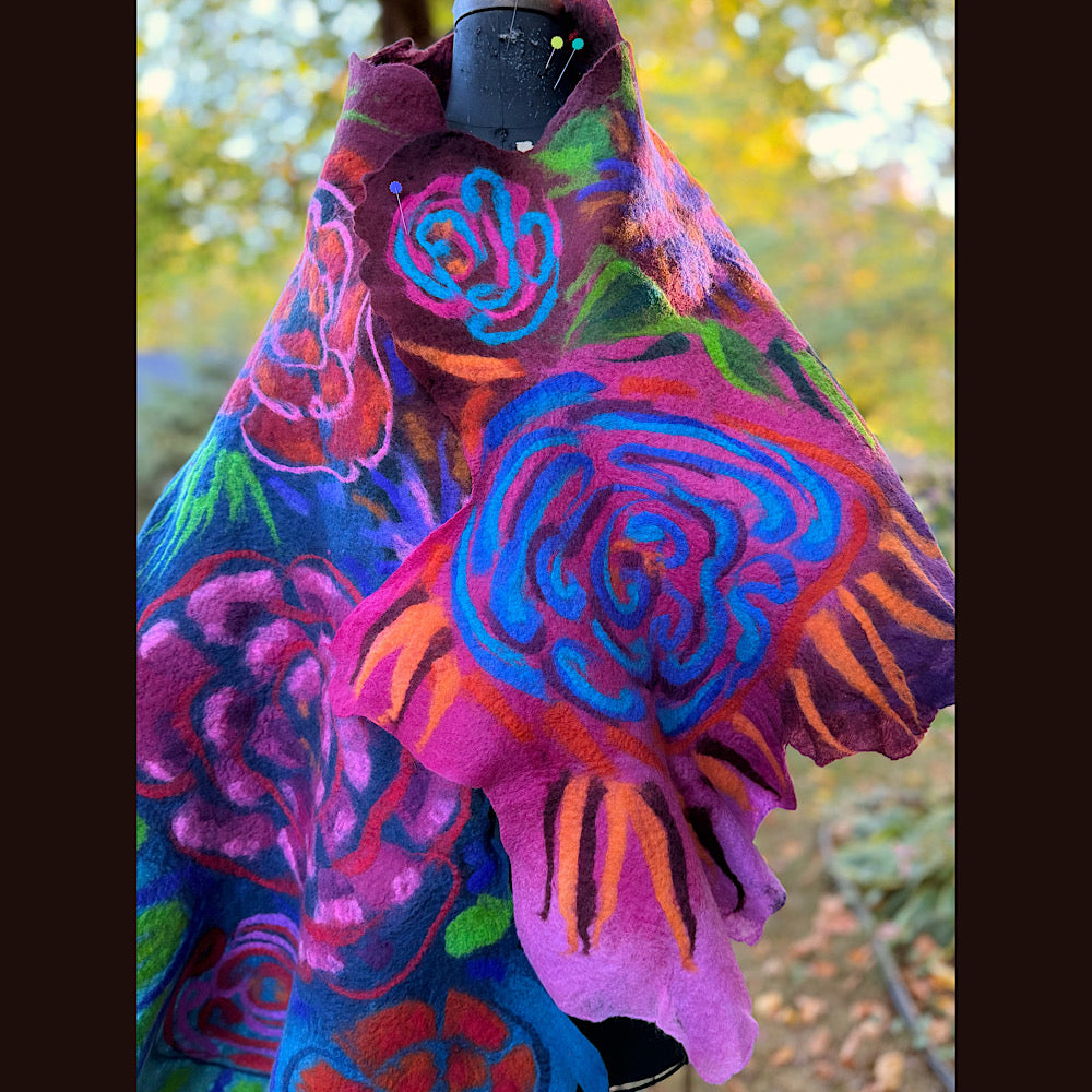 Handmade Felted Wool Scarf 82” X 25”