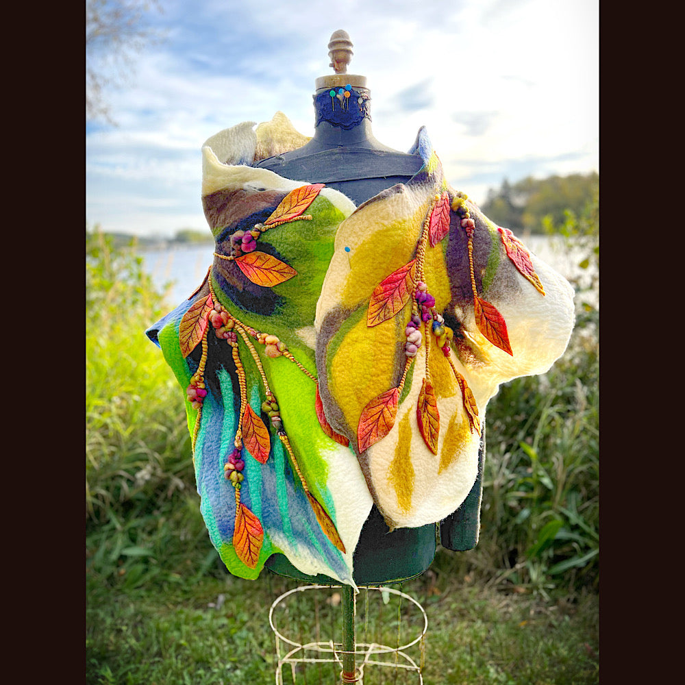 Felted Shawl 68” X 21”