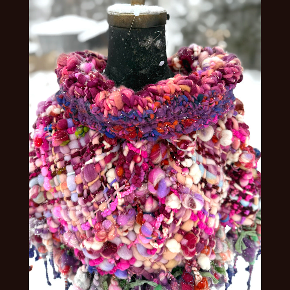 Handmade wool Woven Scarf shawlette 28” X  20” larger size