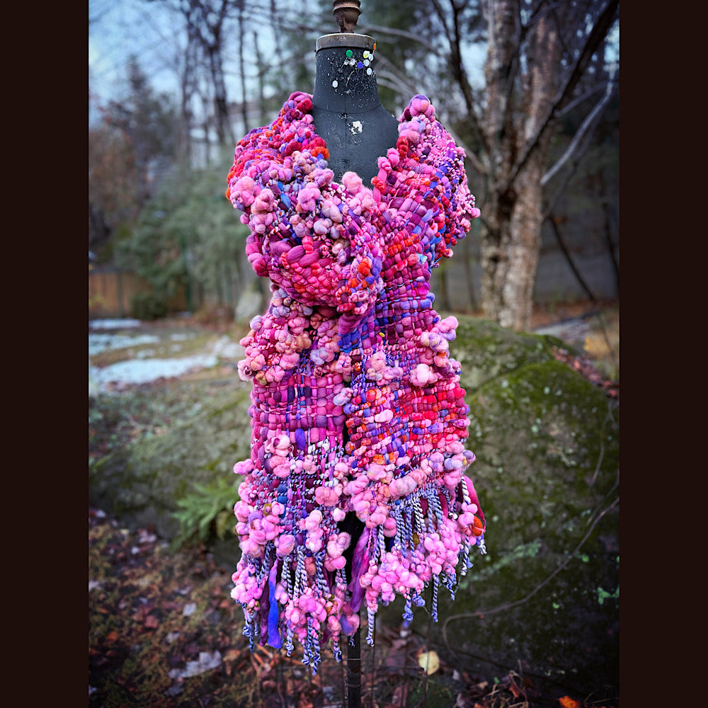 Handmade wool Woven Scarf 98” X 9”