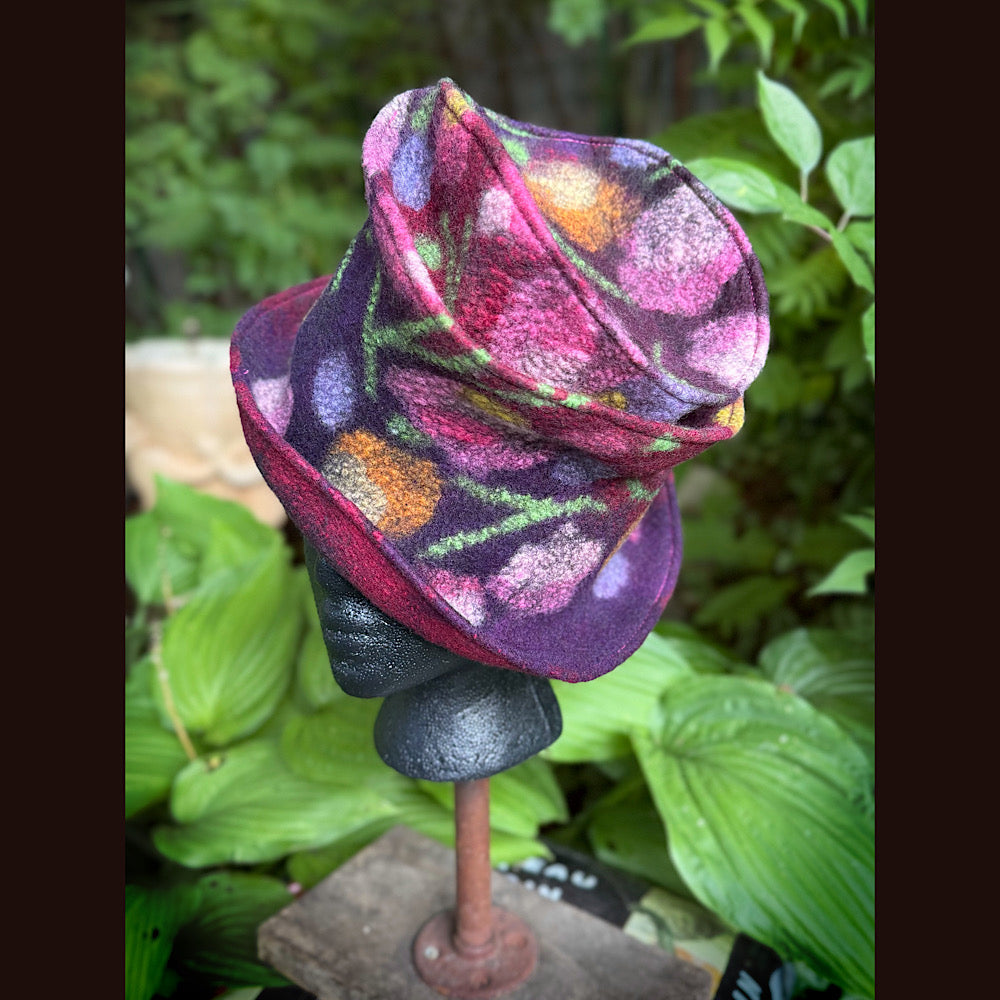 OOAK Handmade wool Felted hat 22” small