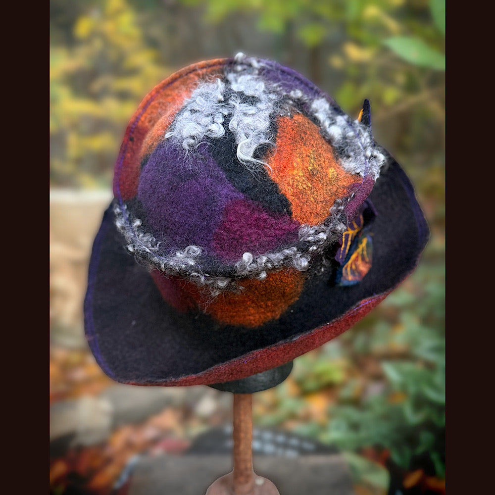 OOAK Handmade wool Felted hat 24” large