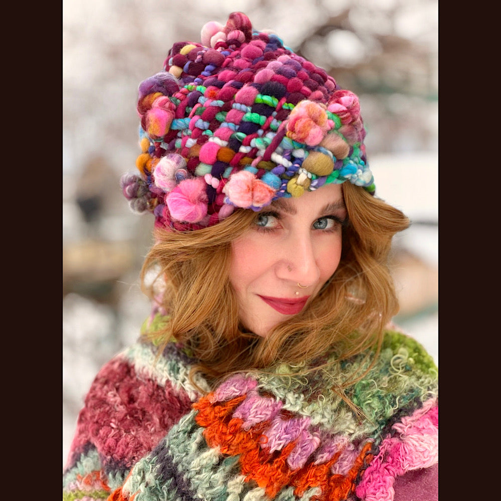 Handmade wool Woven hat 23” medium