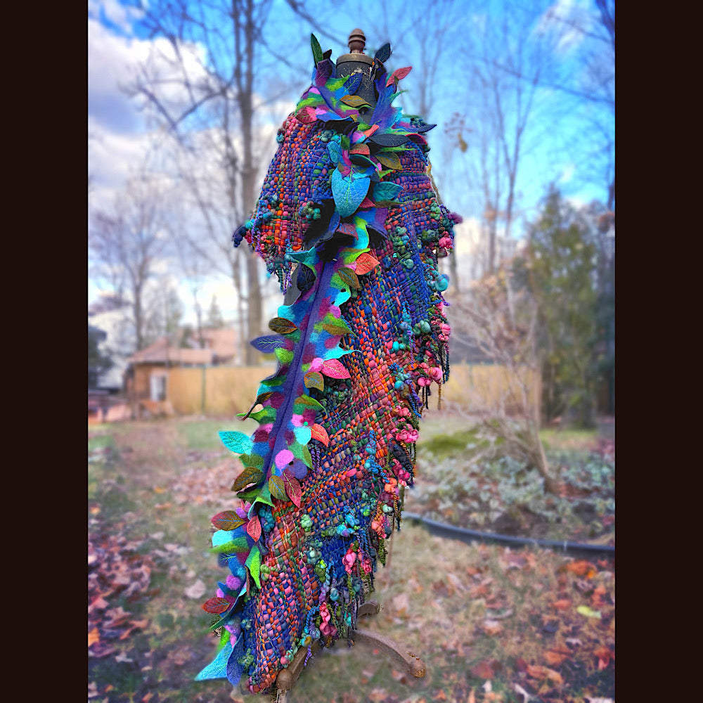 Handmade wool Felted Scarf 88”X 18”