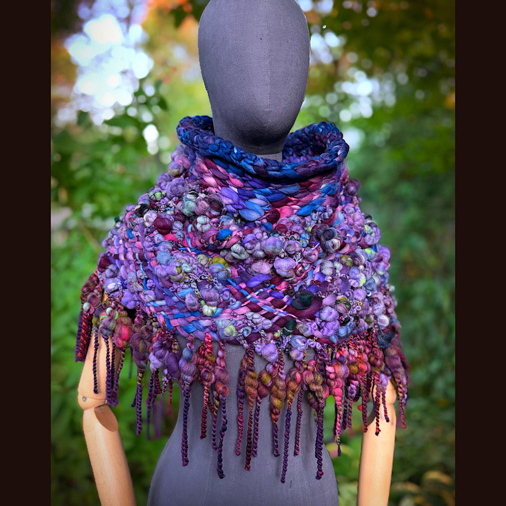 OOAK Hand woven wool handmade Scarf shawlette Small size