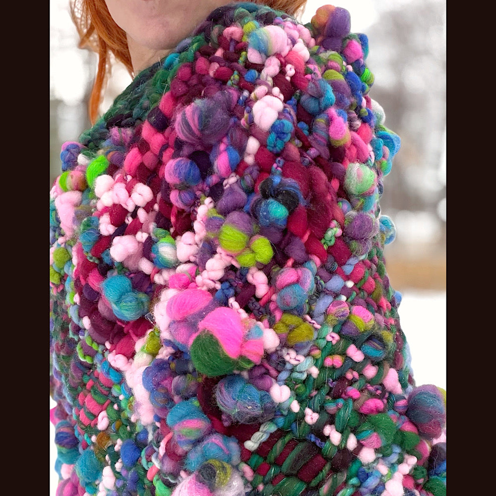 Handmade wool Woven Scarf shawlette 28” X  20” larger size